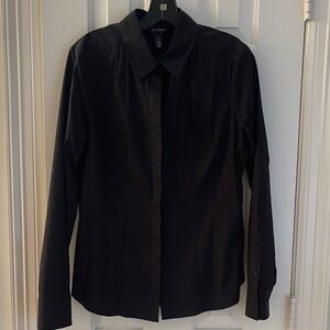 White House Black Market Black Button Down Shirt